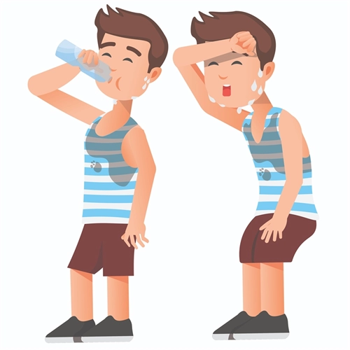 Summer Theme Boy Sweating Transparent Sticker